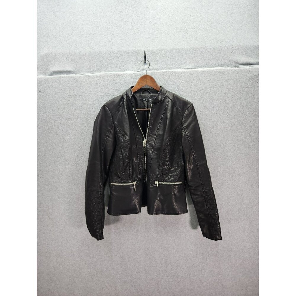 Baccini Womens Faux Leather Jacket S Black
